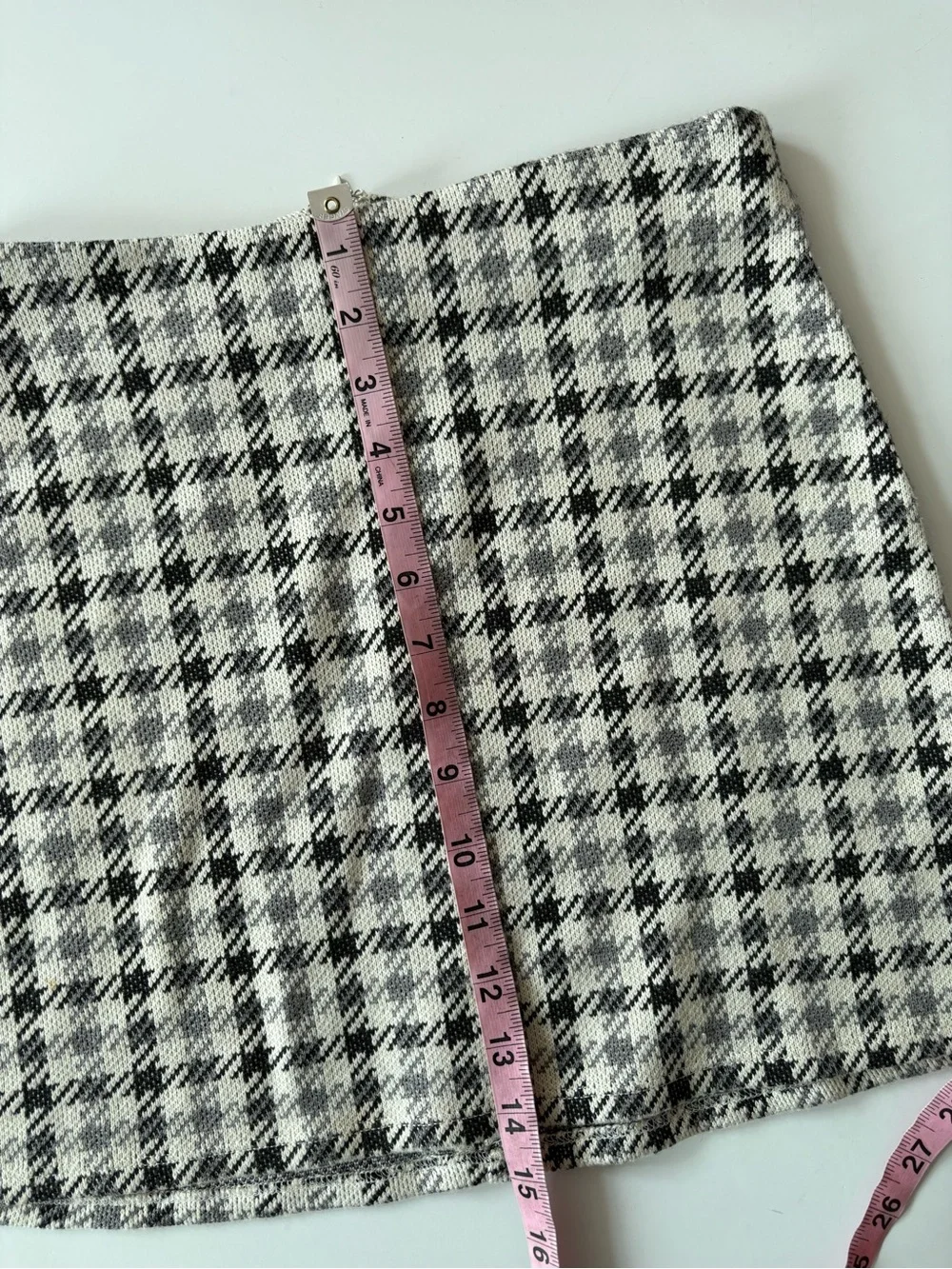 Reformation || Suzie Houndstooth Mini Skirt Black‎ Gray Check 0_7